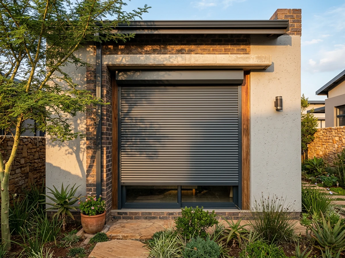 An external roller shutter fitted to a study window